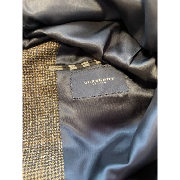 Burberry London Mens 43R Wool Blazer Made USA Brown Micro Houndstooth Coat - Picture 6 of 7